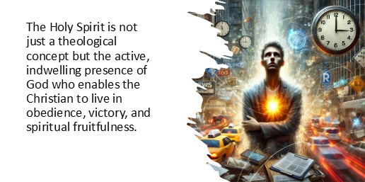 The Holy Spirit is not just a theological concept but the active, indwelling presence of God who enables the Christian to live in obedience, victory, and spiritual fruitfulness.